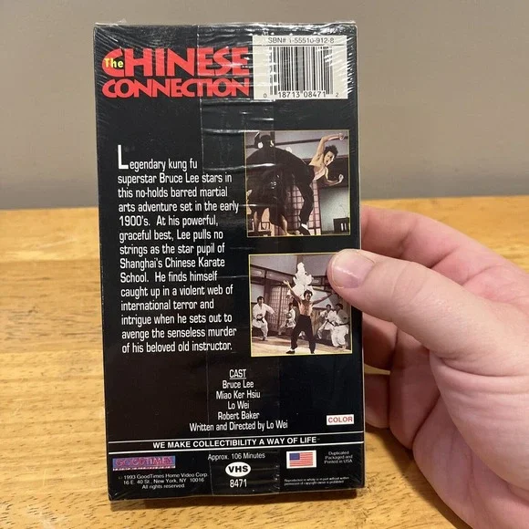 Vintage VHS The Chinese Connection BIG BOX Bruce Lee 1993 Edition Factory Sealed